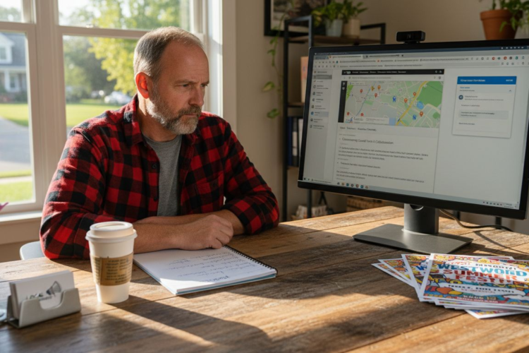 A man finding the business profile