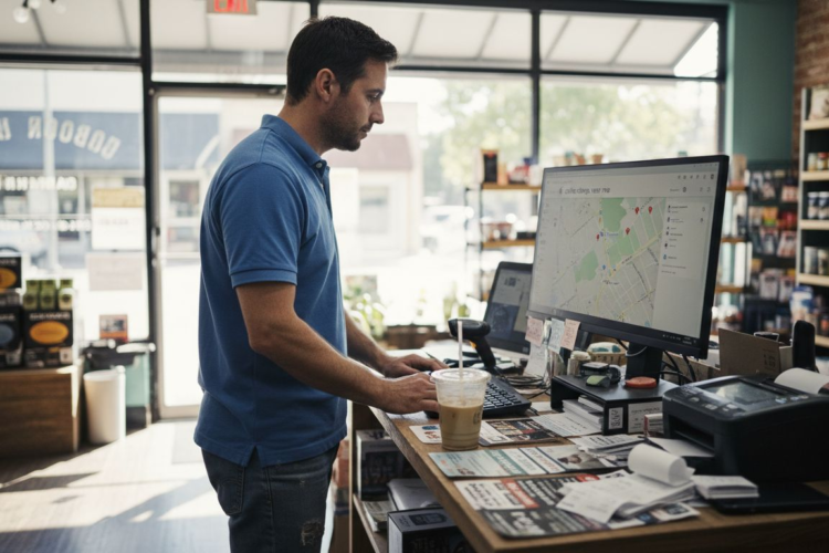 A man seeing location on google maps